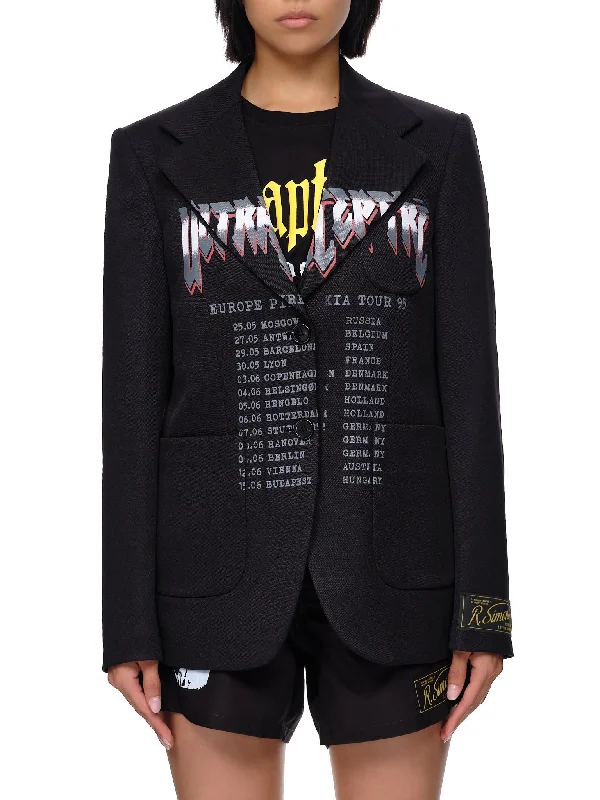 Oversized School Uniform Blazer (221-W500C-30001-0099-BLACK) Women's Vacation Suit