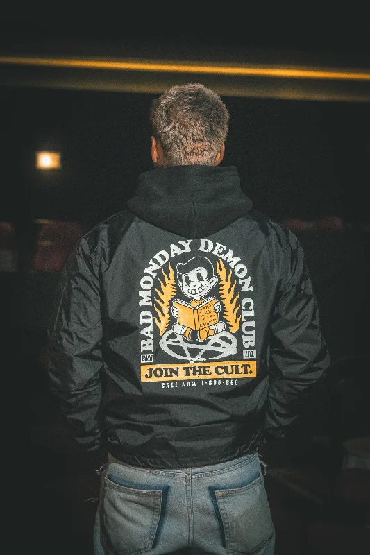 Demon Club Coach Jacket Black Jersey Jacket Tulle Jacket Batik Jacket