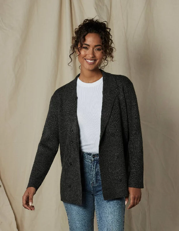 Dillon Knit Blazer in Charcoal Women's Casual Suit