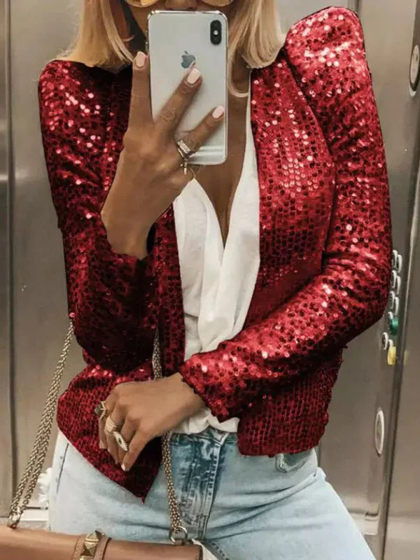 Sequin Open Jacket Cotton Jacket Linen Jacket Terry Jacket