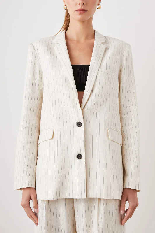 STANTON BLAZER - IVORY PINSTRIPE Women's High-End Blazer