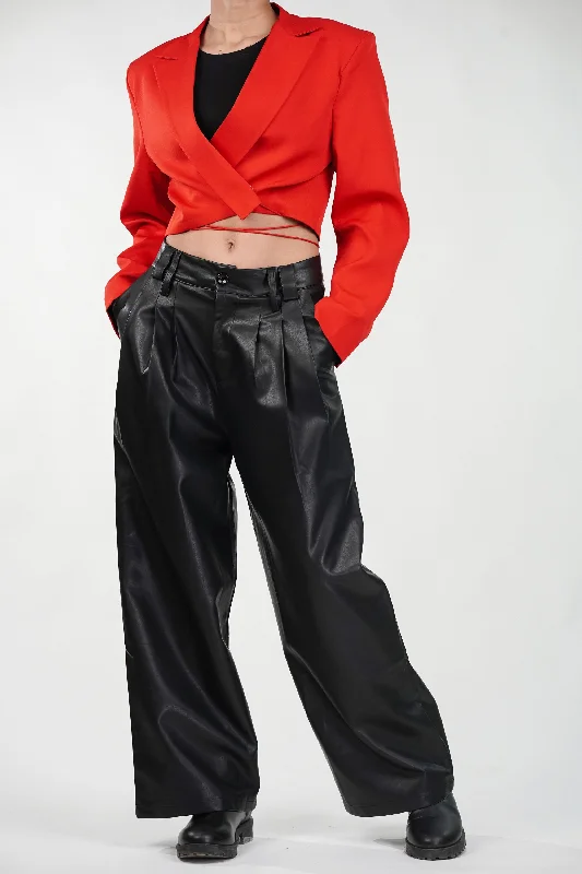 Strings Attached Cropped Blazer in Red Women's Banquet Suit