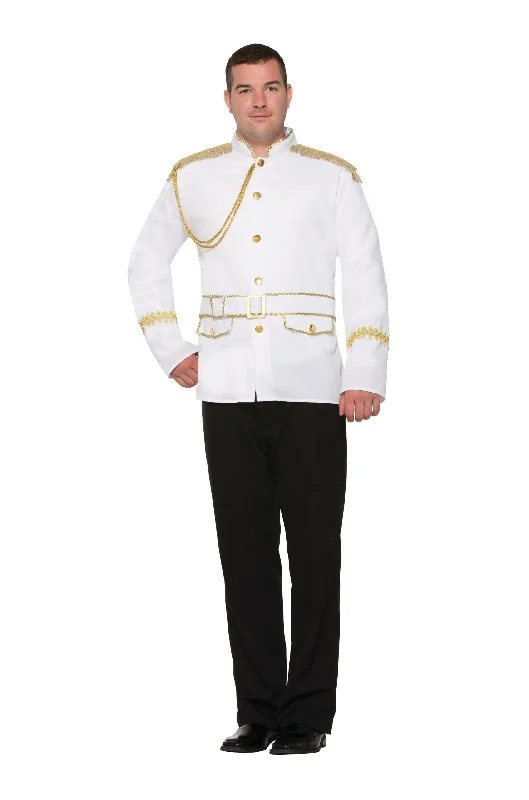 Prince Charming Jacket White Mens Costume Satin Jacket Silk Jacket Chiffon Jacket