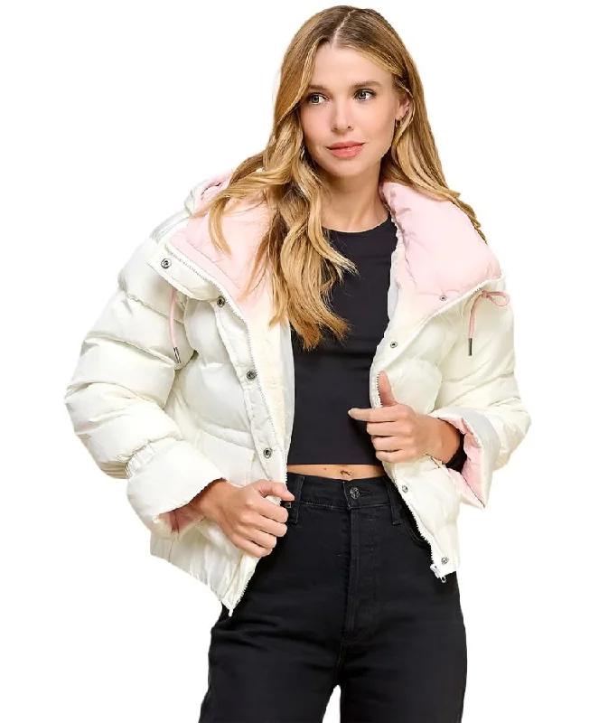 Jill Puffer Jacket Satin Fabric Silk Fabric Chiffon Fabric