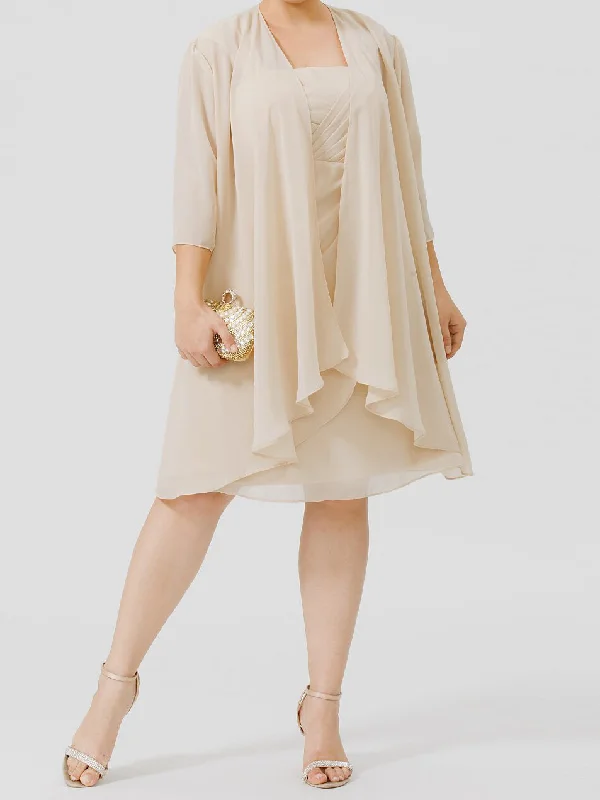 A-Line/Princess Mother of the Bride Dresses with Jacket Rayon Jacket Velvet Jacket Corduroy Jacket