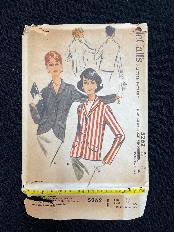 1959 McCall's 5262 Sewing Pattern - Single Breasted Blazer Women's Fashion Blazer