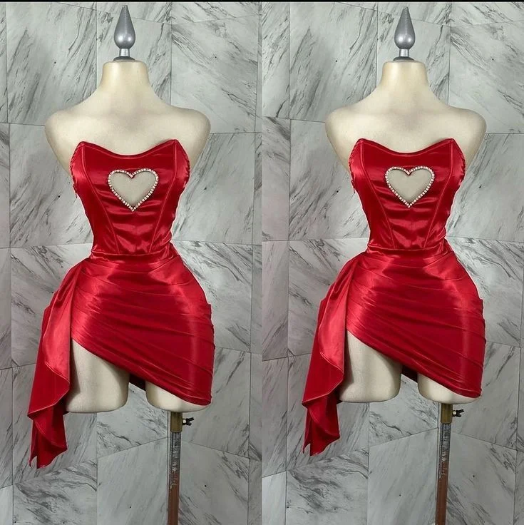 Red Sweetheart Sheath Short Party Dress Homecoming Dress, MD7878 Tunics Custom made