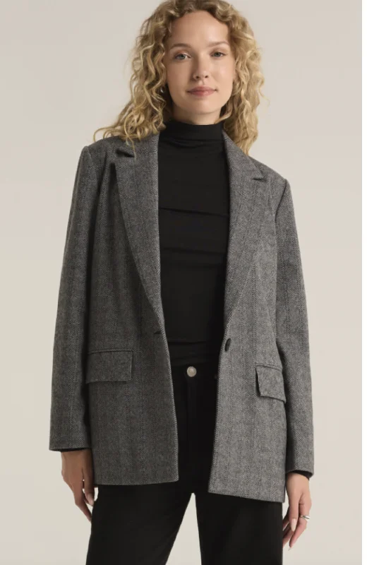 Z Supply - Leighton Herringbone Blazer Women's Simple Jacket