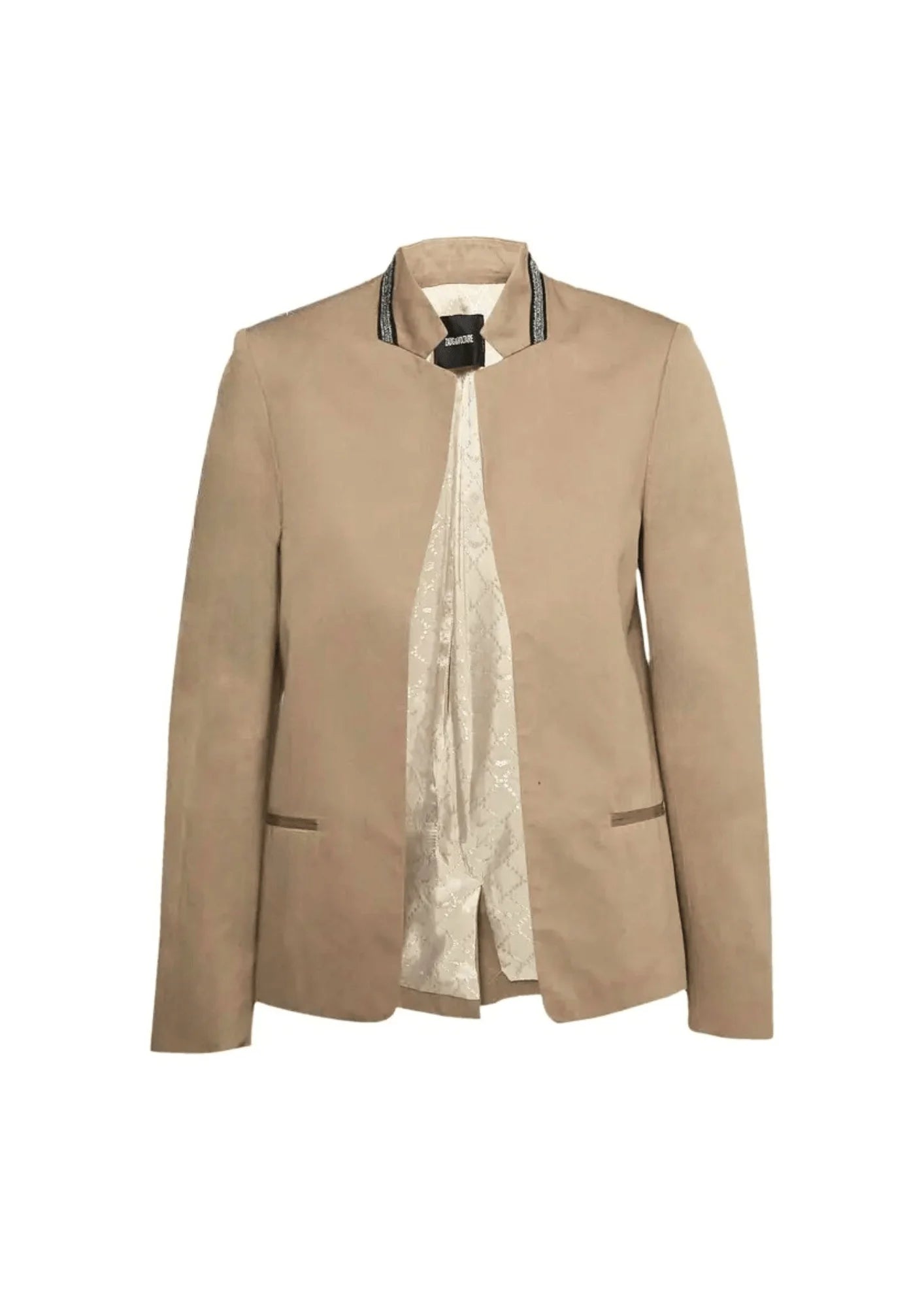 BROWN FRONT OPEN BLAZER Summer Women's Jacket