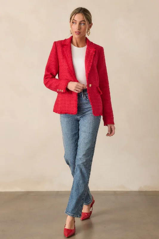 Made For This Red Tweed Blazer Women's Handmade Blazer