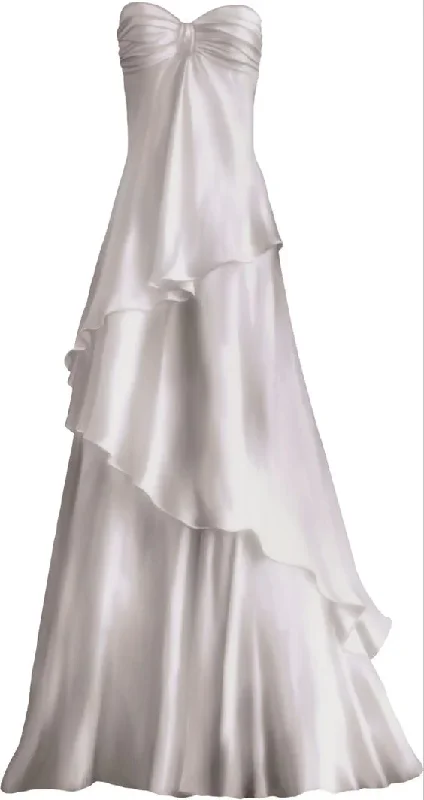 White Strapless A-Line Satin Long Party Dress Birthday Outfits, DP3424 Tunics Recommended stylist