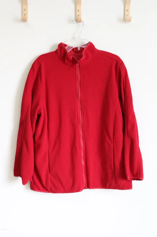 Athletec Red Fleece Jacket | L Faux Fur Jacket Real Fur Jacket Shearling Jacket