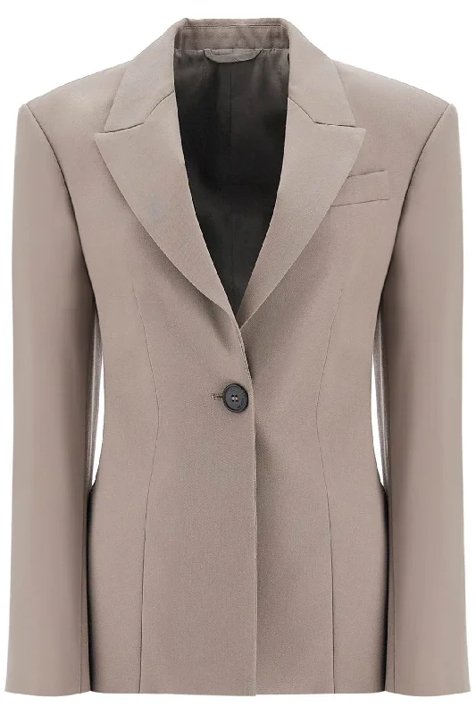 Single-breasted Wool Blazer Women's Elegant Suit