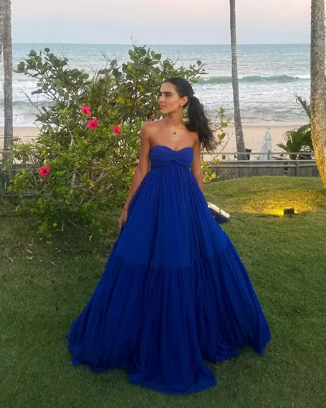 Royal Blue Sweatheart A-Line Long Formal Party Dress, DP2442 Sequined Elegant Party
