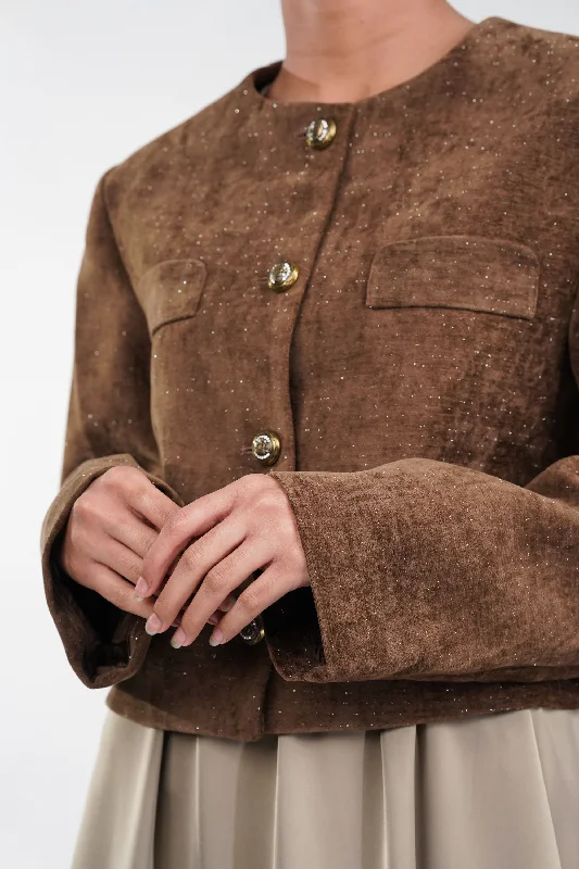 Velvet Bronze Blazer Women's Vintage Jacket