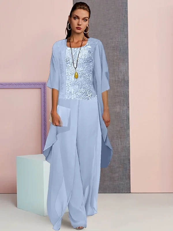 Chiffon Mother of the Bride Pantsuits with Jacket Fleece Jacket Down Jacket Parka