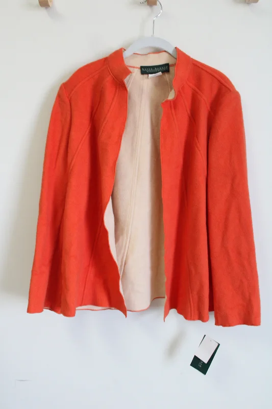 NEW Harve Benard Orange Wool Blend Jacket | 12 Jersey Jacket Tulle Jacket Batik Jacket