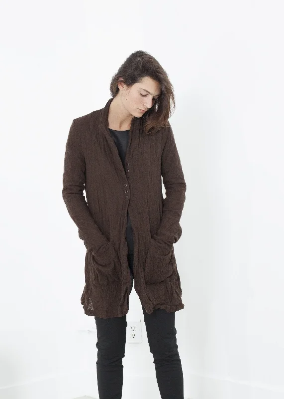 Ghost Wool Jacket in Brown Nylon Fabric Polyester Fabric Spandex Fabric