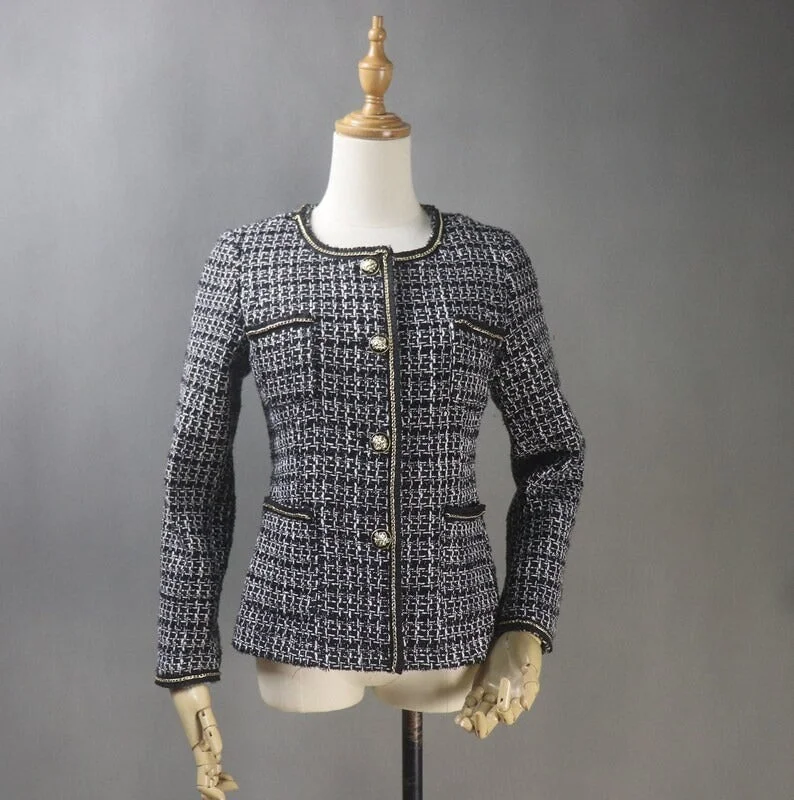 Women's CUSTOM MADE Black / White Pattern Jacket Coat Blazer Striped Jacket Polka Dot Jacket Floral Jacket