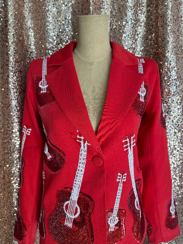 RED GUITAR BLAZER Women's Print Jacket