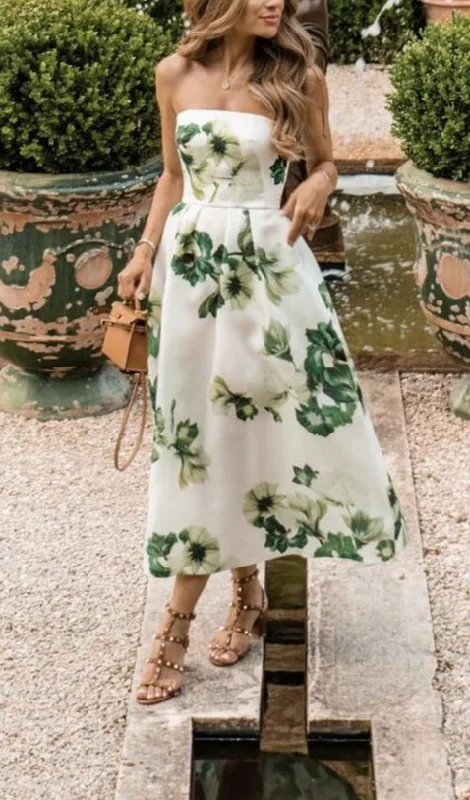 Elegant Printed A-Line Strapless Formal Party Dress ,DP1930 Tunics Bestseller popular