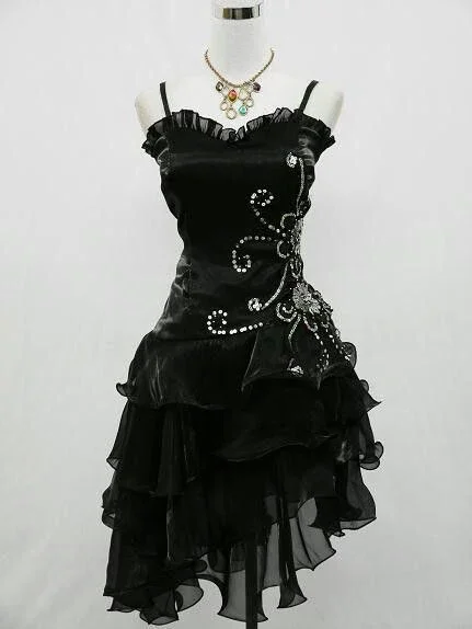 Black Spaghetti Straps A-Line Short Party Dress Homecoming Dress MD7396 Tunics Stylish modern