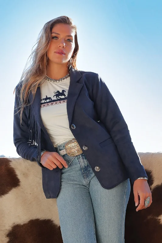 CINCH NAVY SUEDE BLAZER Women's High-End Blazer