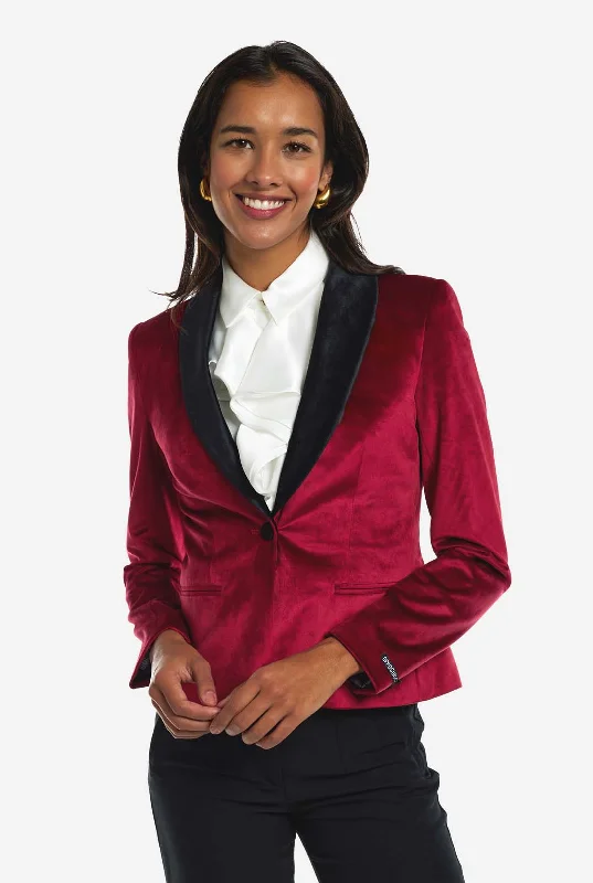 Womens Dinner Jacket - Burgundy Quilted Jacket Puffer Jacket Insulated Jacket