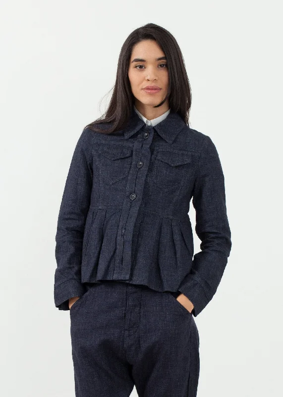 Eleve Jacket Notch Collar Peter Pan Collar Cowl Neck