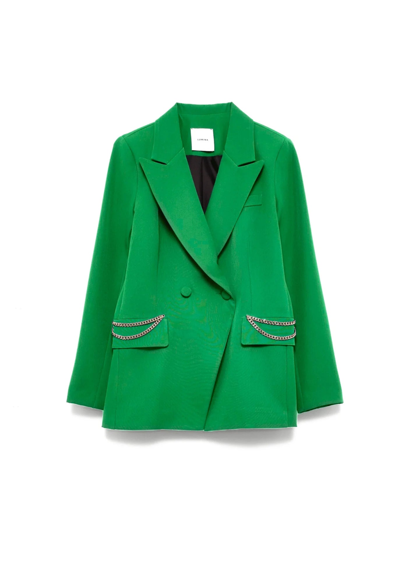 GREEN BLAZER WITH CHAINS Women's Solid Blazer