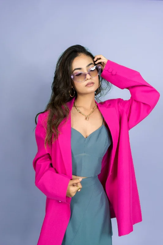 The Oversized Blazer in Deep Pink Women's Wedding Blazer