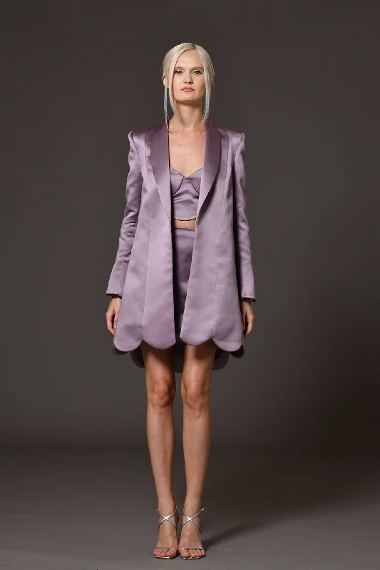 Satin blazer with top and skirt Women's Premium Blazer