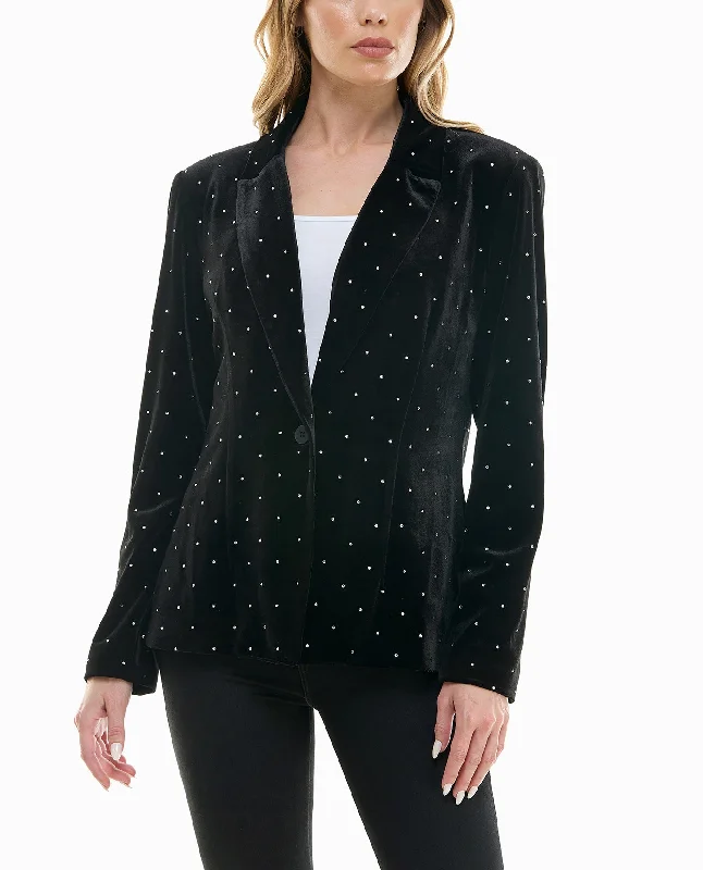 Nicole Miller Estella Velvet Blazer Women's Stripe Blazer