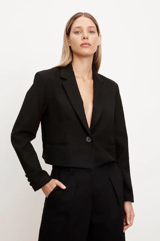 ANYA PONTE CROPPED BLAZER Women's Stripe Blazer
