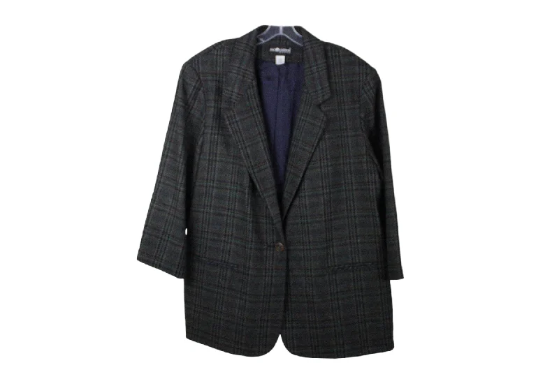 Sag Harbor Brown Plaid Blazer | 22W Women's Classic Blazer