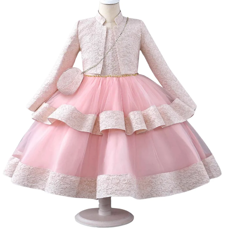 Elegant  Layered Dress with Jacket Faux Fur Jacket Real Fur Jacket Shearling Jacket