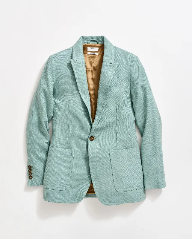 Wool Peak Lapel One Button Blazer Women's Trendy Jacket