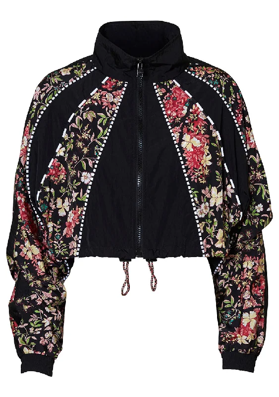 Cropped Floral Quilted Jacket Tiered Jacket Buttoned Jacket Zippered Jacket
