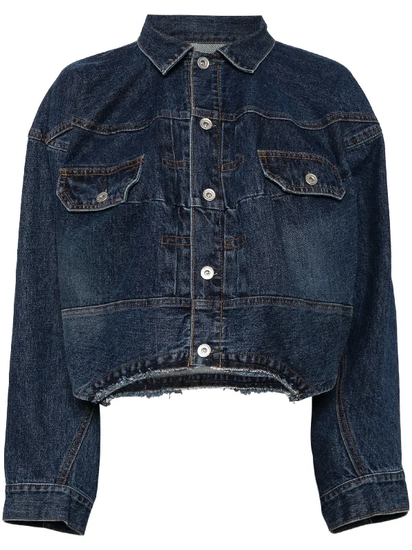 OVERSIZE CROPPED DENIM JACKET Fleece Jacket Down Jacket Feather Jacket