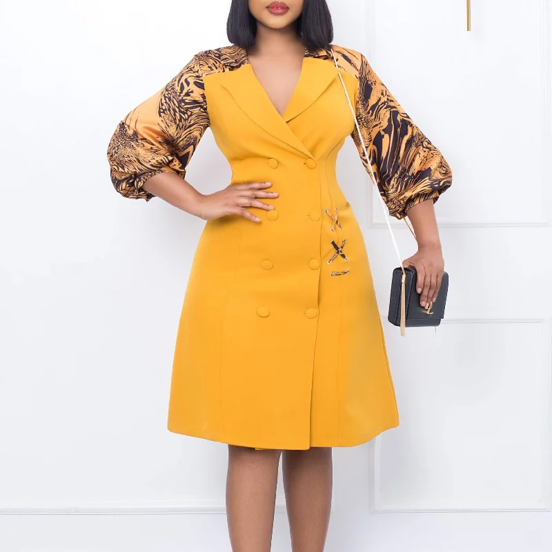 Fashion Plus Sizes Blazer Dresses Women's Vintage Jacket