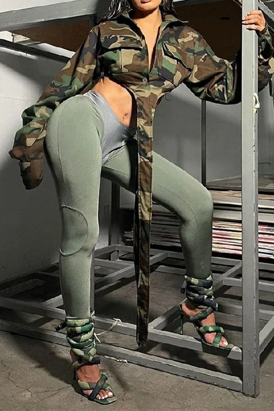 storexq Camouflage Urban Patch Pocket Irregular Jacket Print Jacket Jacquard Jacket Patchwork Jacket