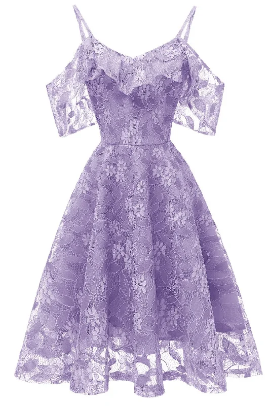 Lace Sleeve Lavender Party Dress 2019 Open Back Tunics Sophisticated sleek