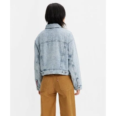 New - Levi's Women's Button Up Winter Padded Trucker Jacket Relaxed Fit Nylon Jacket Polyester Jacket Spandex Jacket