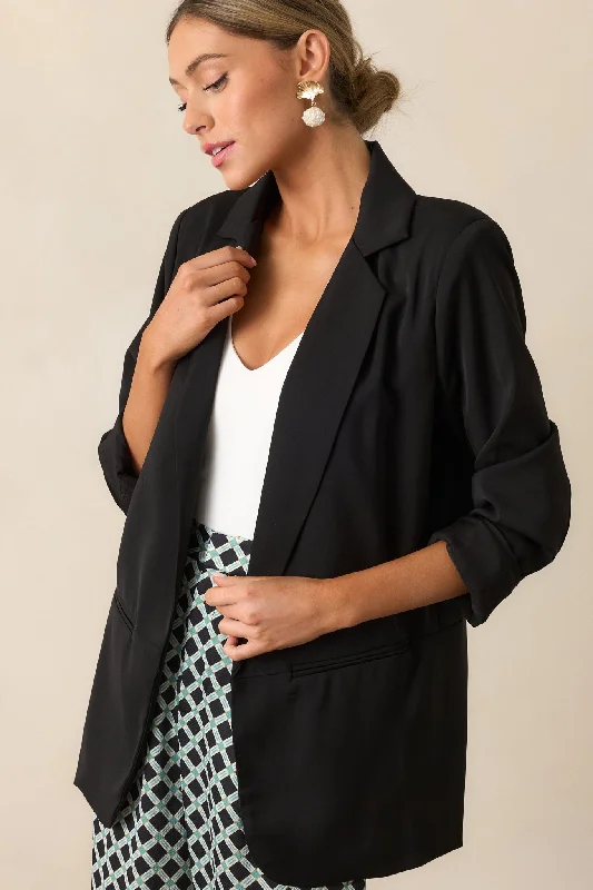 Radiant Horizons Black Oversized Blazer Women's Unique Blazer