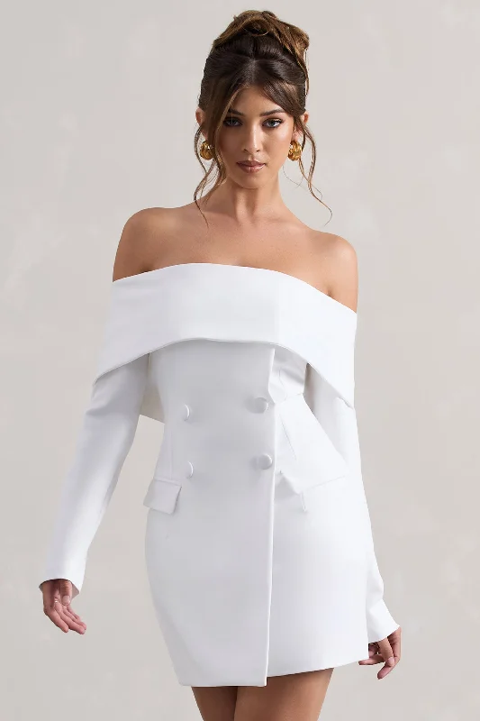 Tara | White Bardot Tailored Blazer Dress Women's Premium Blazer
