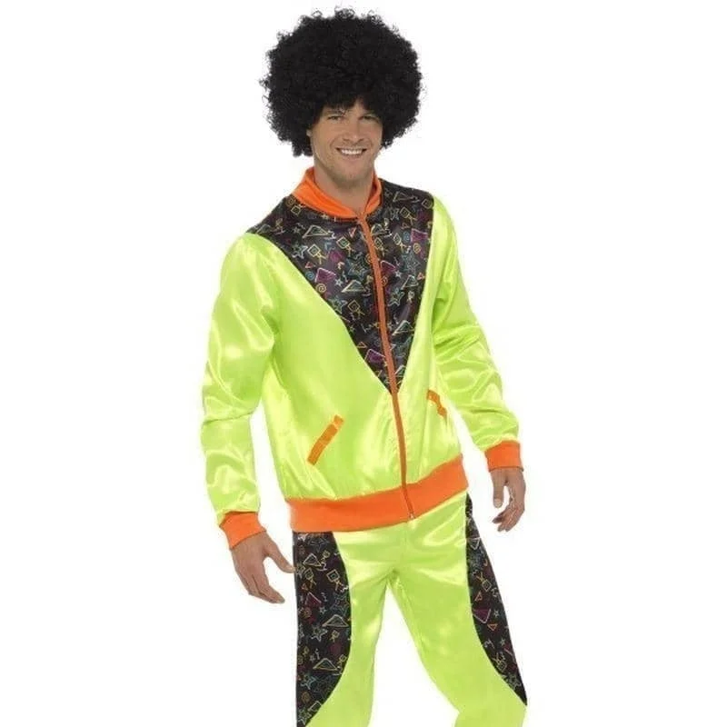 80s Retro Shell Suit Costume Adult Neon Green Trousers Jacket Mesh Jacket Canvas Jacket Denim Jacket