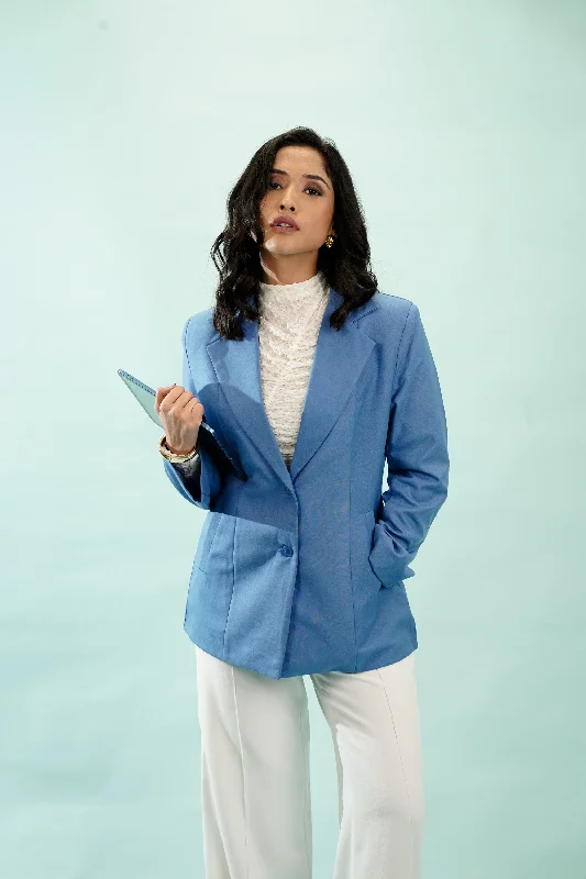 Lavish Blue Summer Blazer Women's Casual Suit