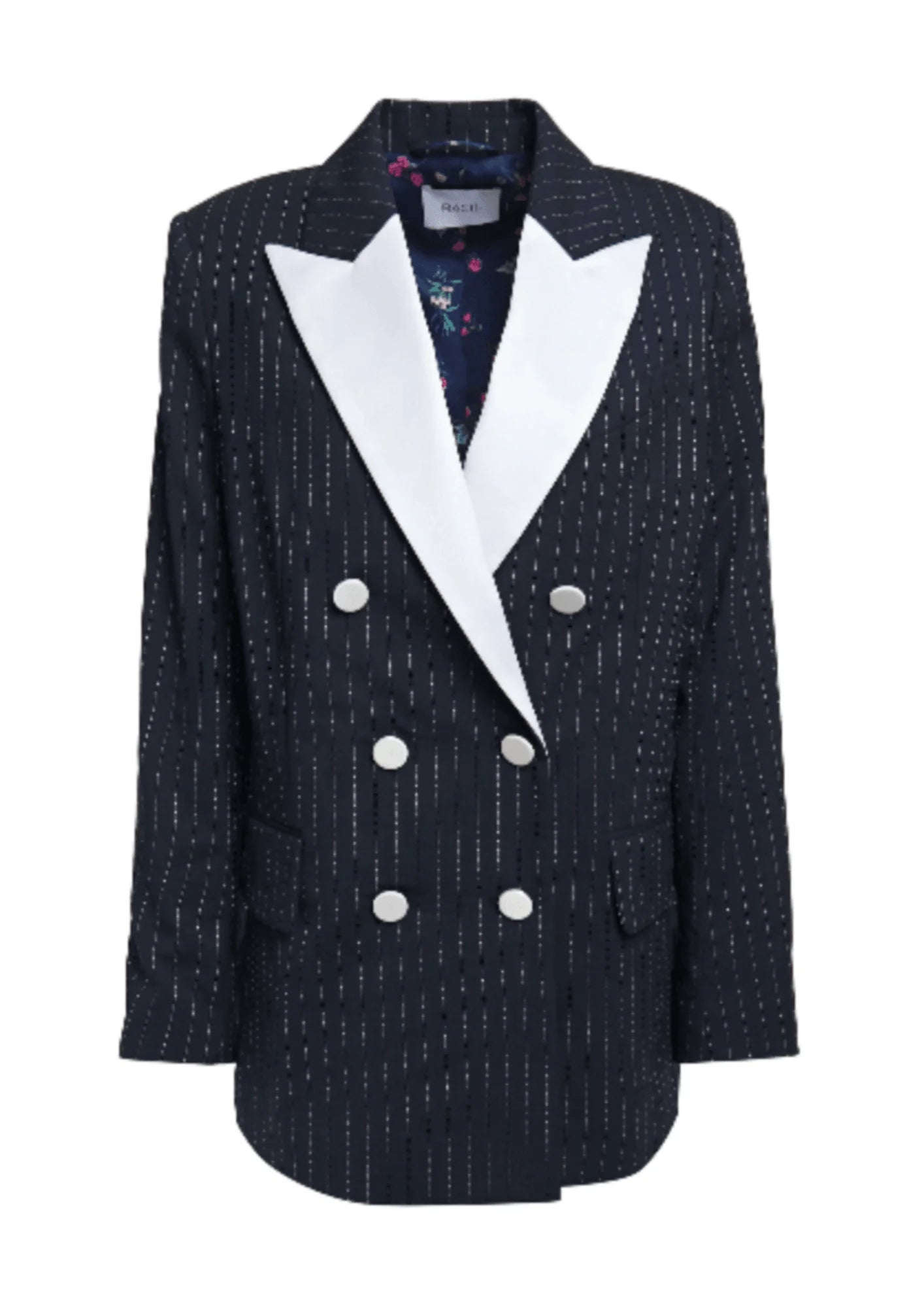 NAVY BLUE STRIPED BLAZER Women's Simple Jacket