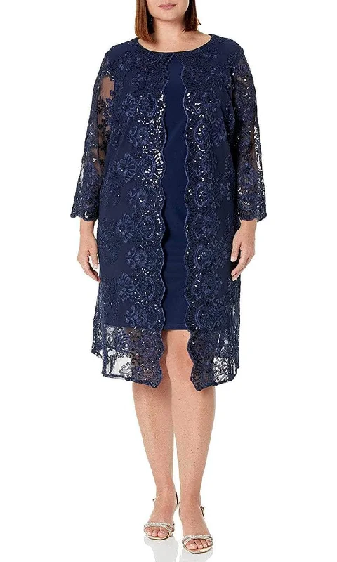 Alex Evenings 841712226 - Embroidered Jacket Dress Knit Fabric Woven Fabric Fleece Fabric