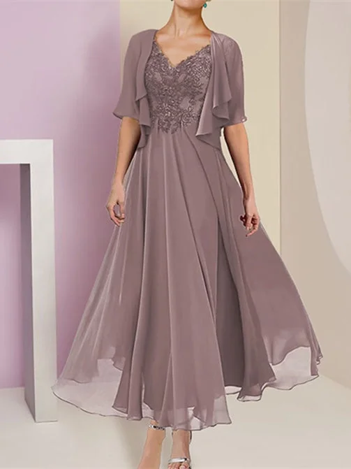 A-Line/Princess  Short Sleeves Jacket Dresses Mother Of The Bride Dresses Herringbone Jacket Houndstooth Jacket Plaid Jacket